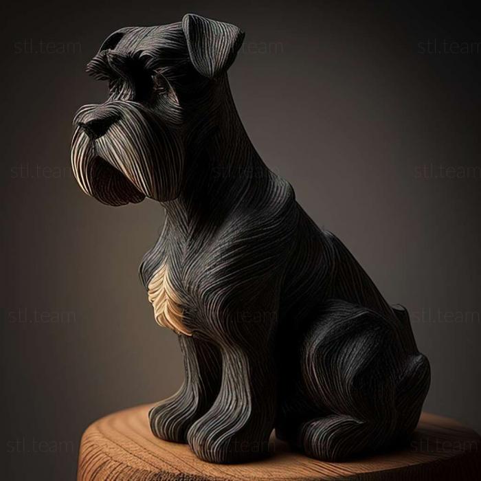 3D model Zwergschnauzer dog (STL)